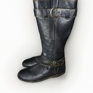 BOC Women's Boots Size 7.5 M Barbana Born Concept Tall Black Leather Riding Moto